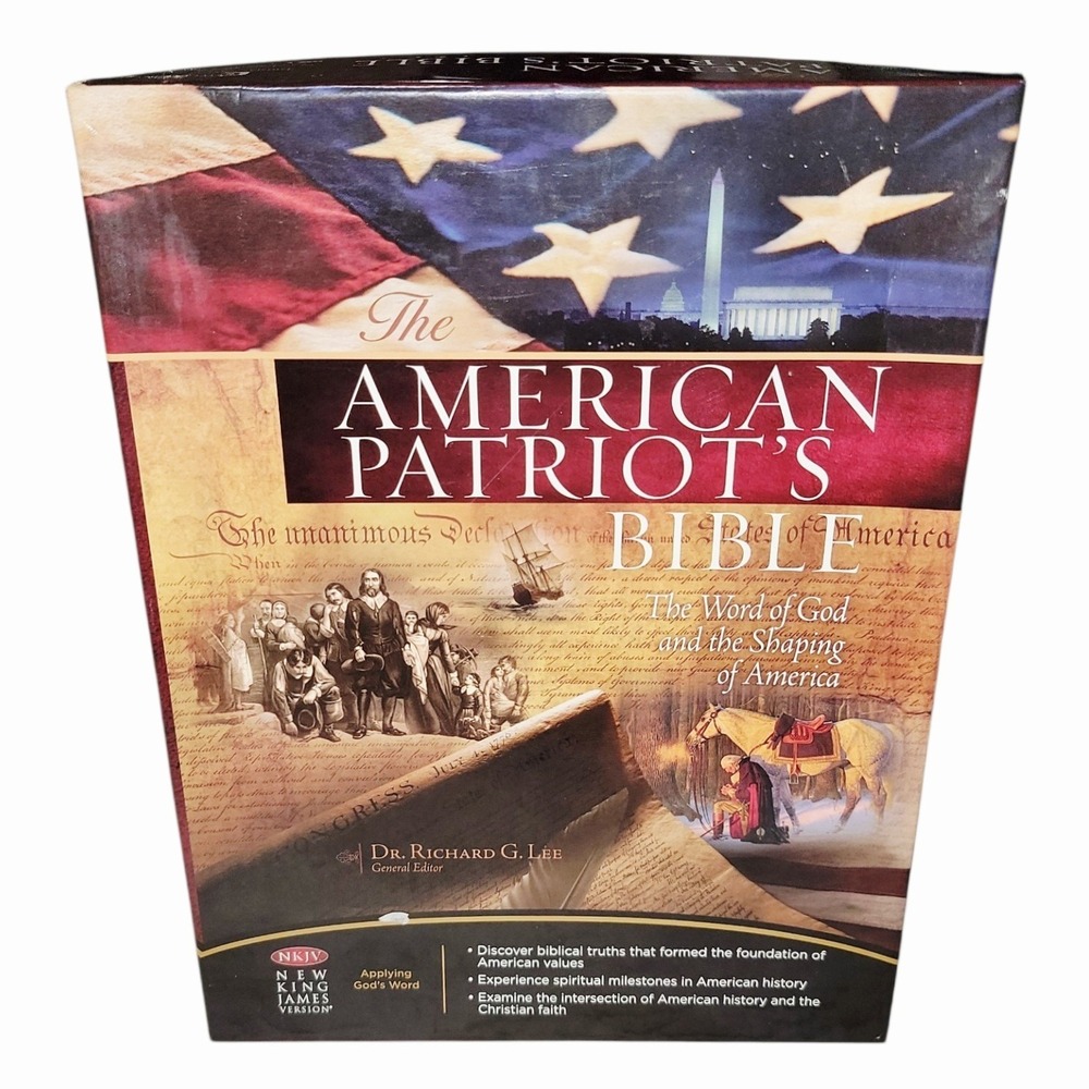 American Patriot's Bible NKJV 2009 Navy Bonded Leather Thomas Nelson 4325 w/box
